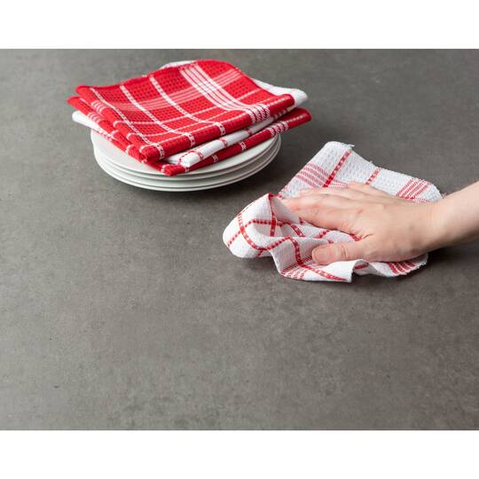 J&M Red Waffle Weave Dishcloth, 12ct.